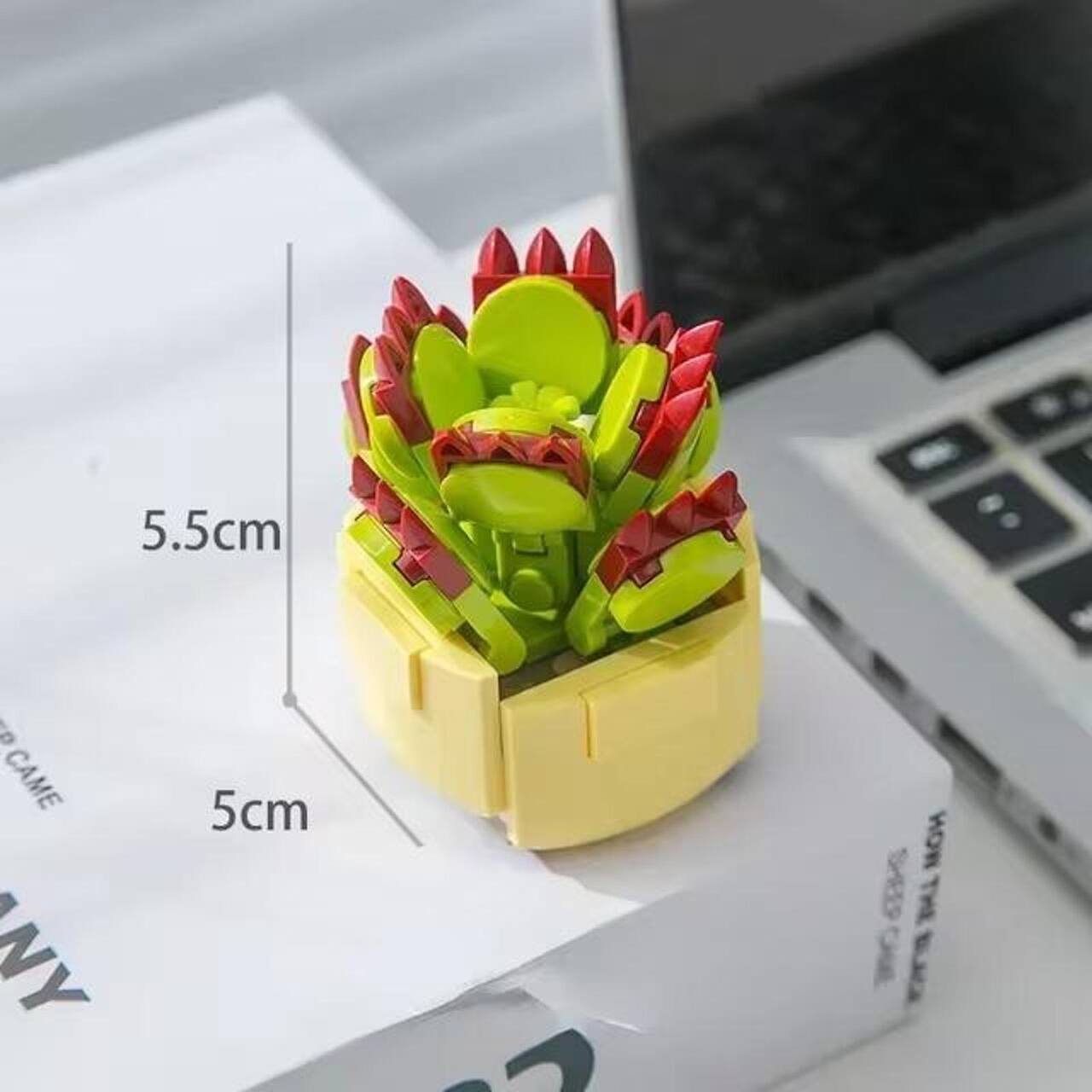Wizardi Bear Boy Building Brick Mini Potted Plants Set